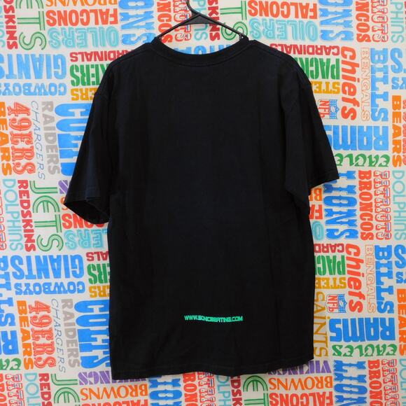 Vintage Y2K Psyforia Boston T Shirt Size L Black Double Sided Trance Festival - Picture 4 of 5